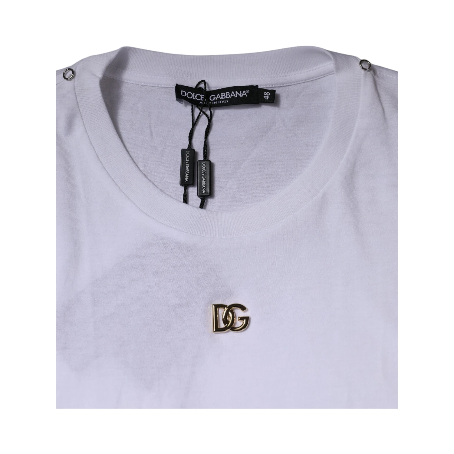 White DG Logo Crew Neck Short Sleeve T-shirt