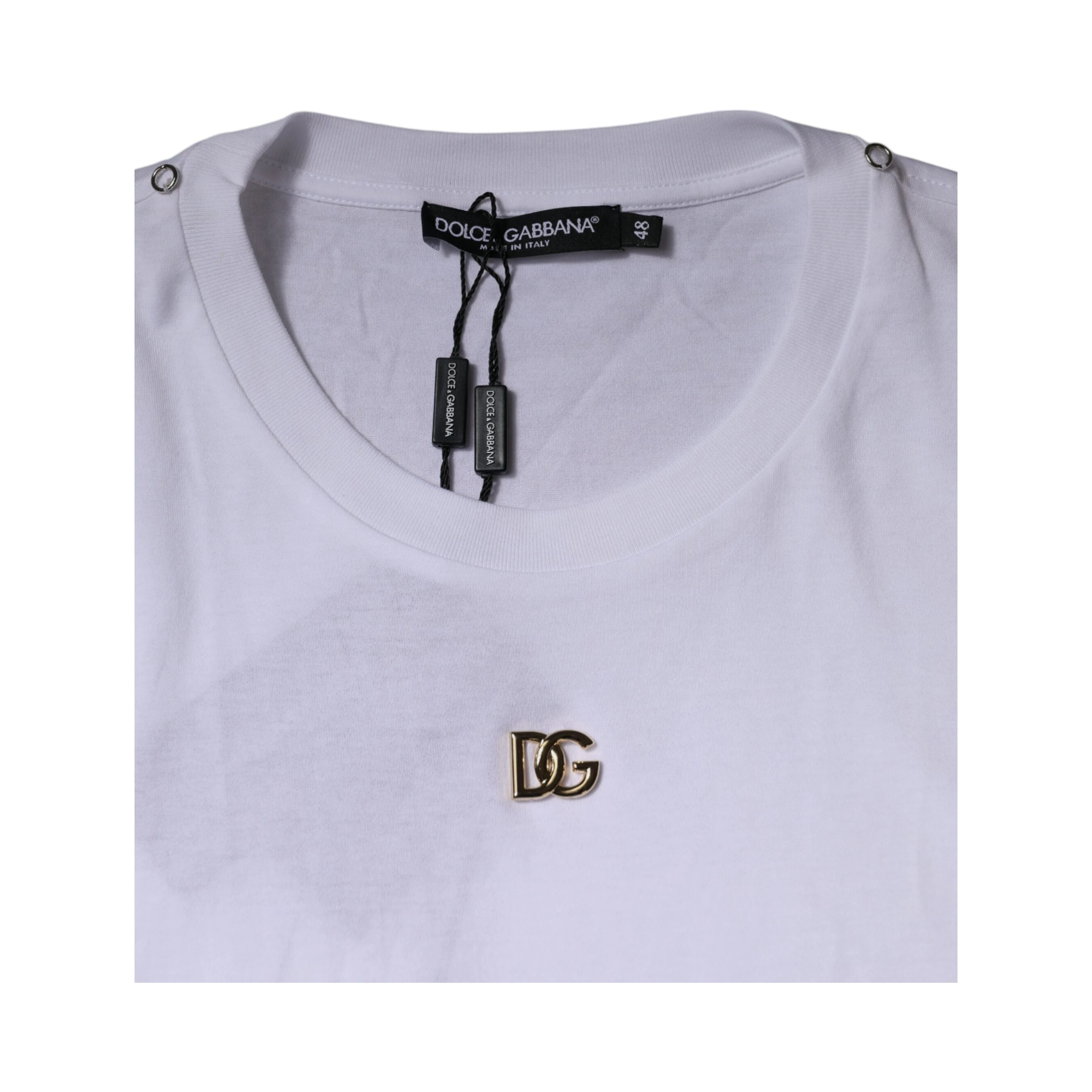 White DG Logo Crew Neck Short Sleeve T-shirt