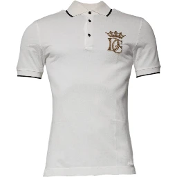 Off White Crown Cotton Collared Polo T-shirt