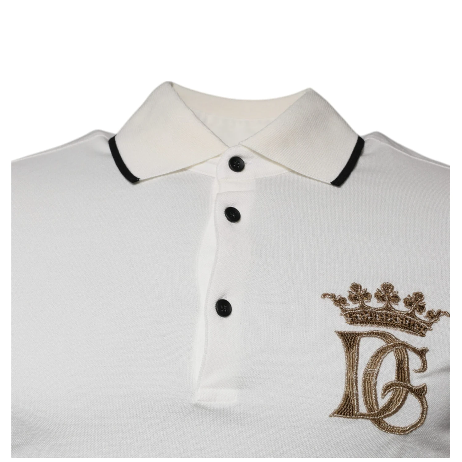 Off White Crown Cotton Collared Polo T-shirt