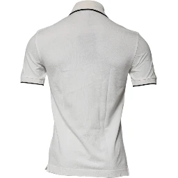 Off White Crown Cotton Collared Polo T-shirt