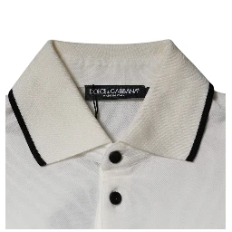 Off White Crown Cotton Collared Polo T-shirt