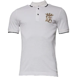 Off White Crown Cotton Collared Polo T-shirt