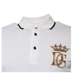 Off White Crown Cotton Collared Polo T-shirt