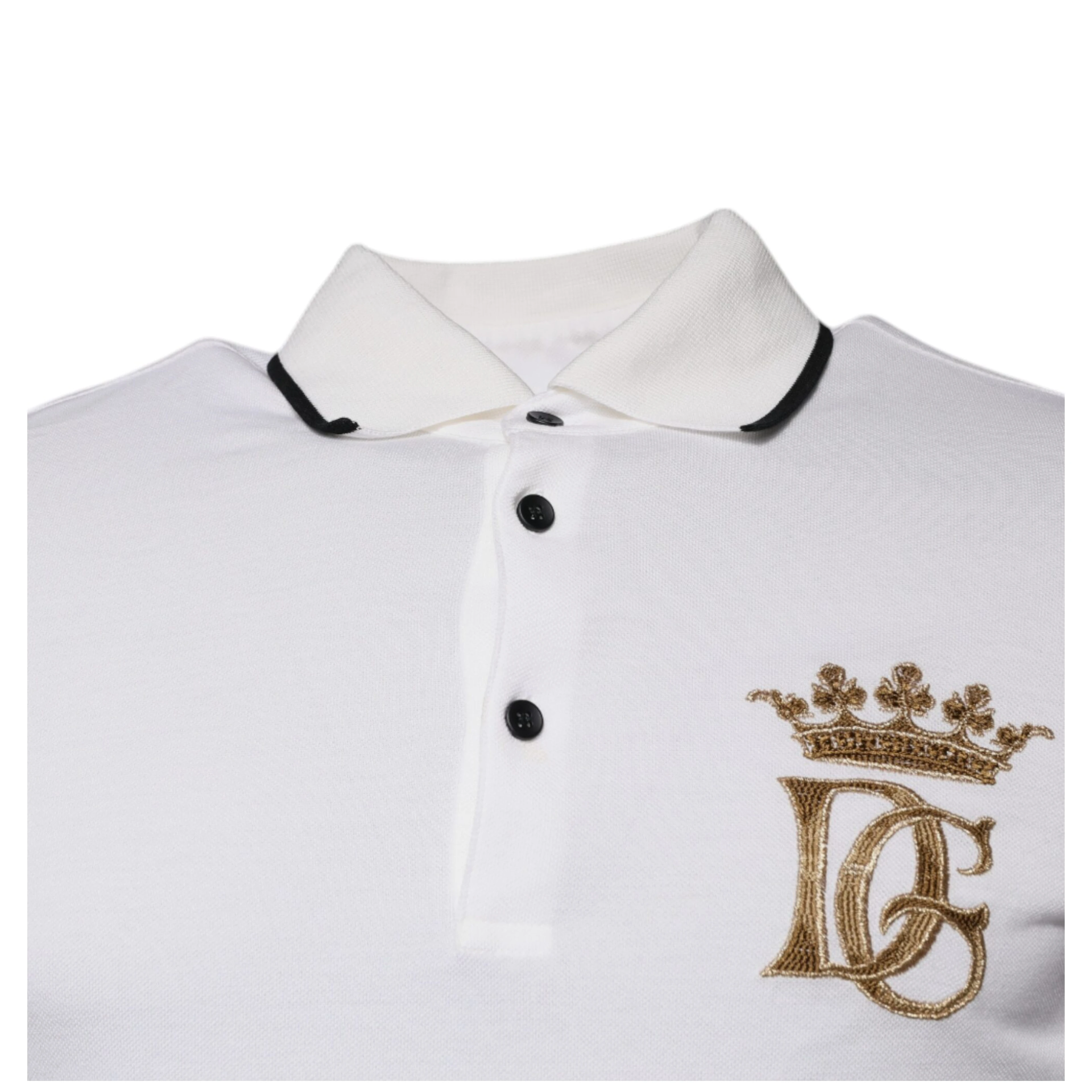 Off White Crown Cotton Collared Polo T-shirt