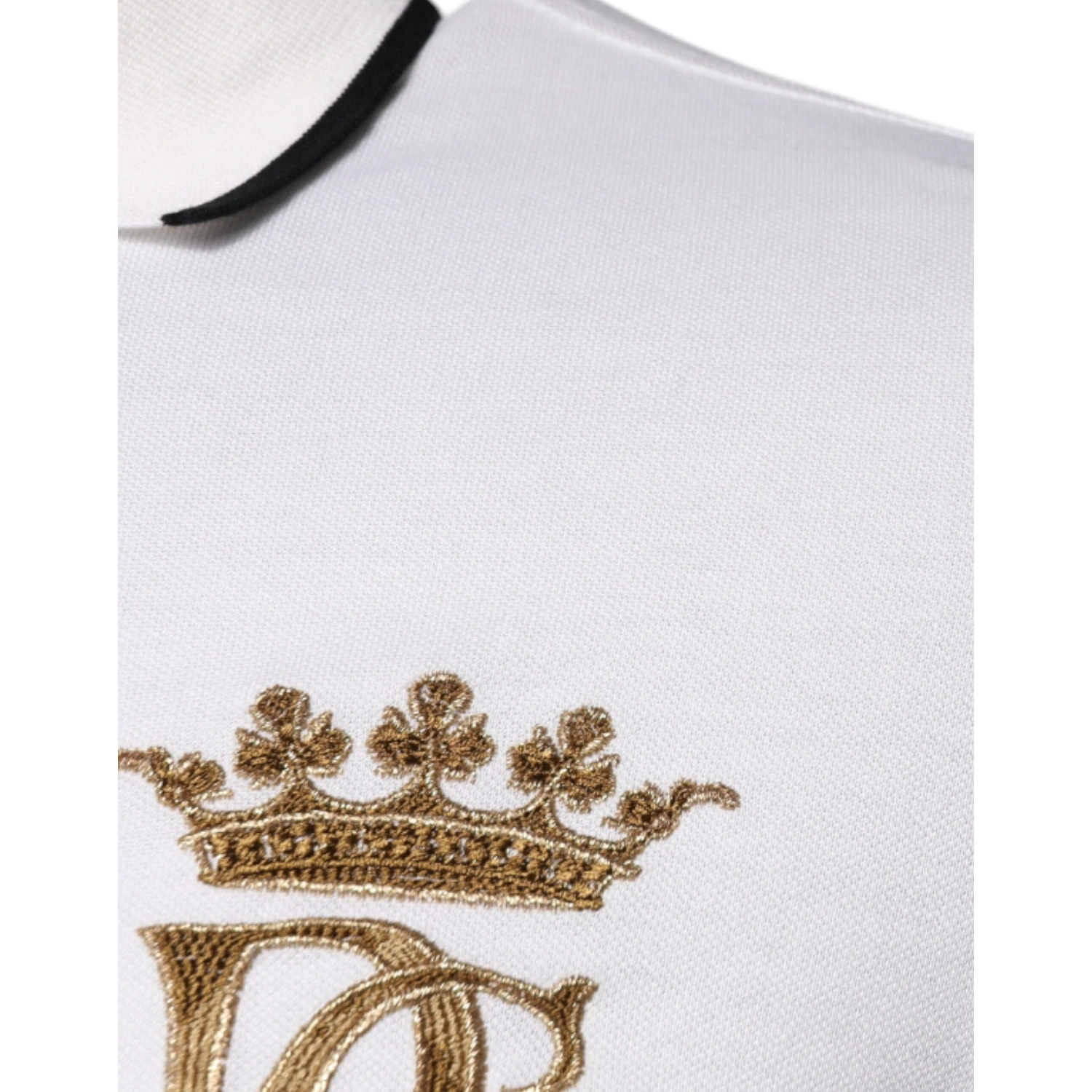 Off White Crown Cotton Collared Polo T-shirt
