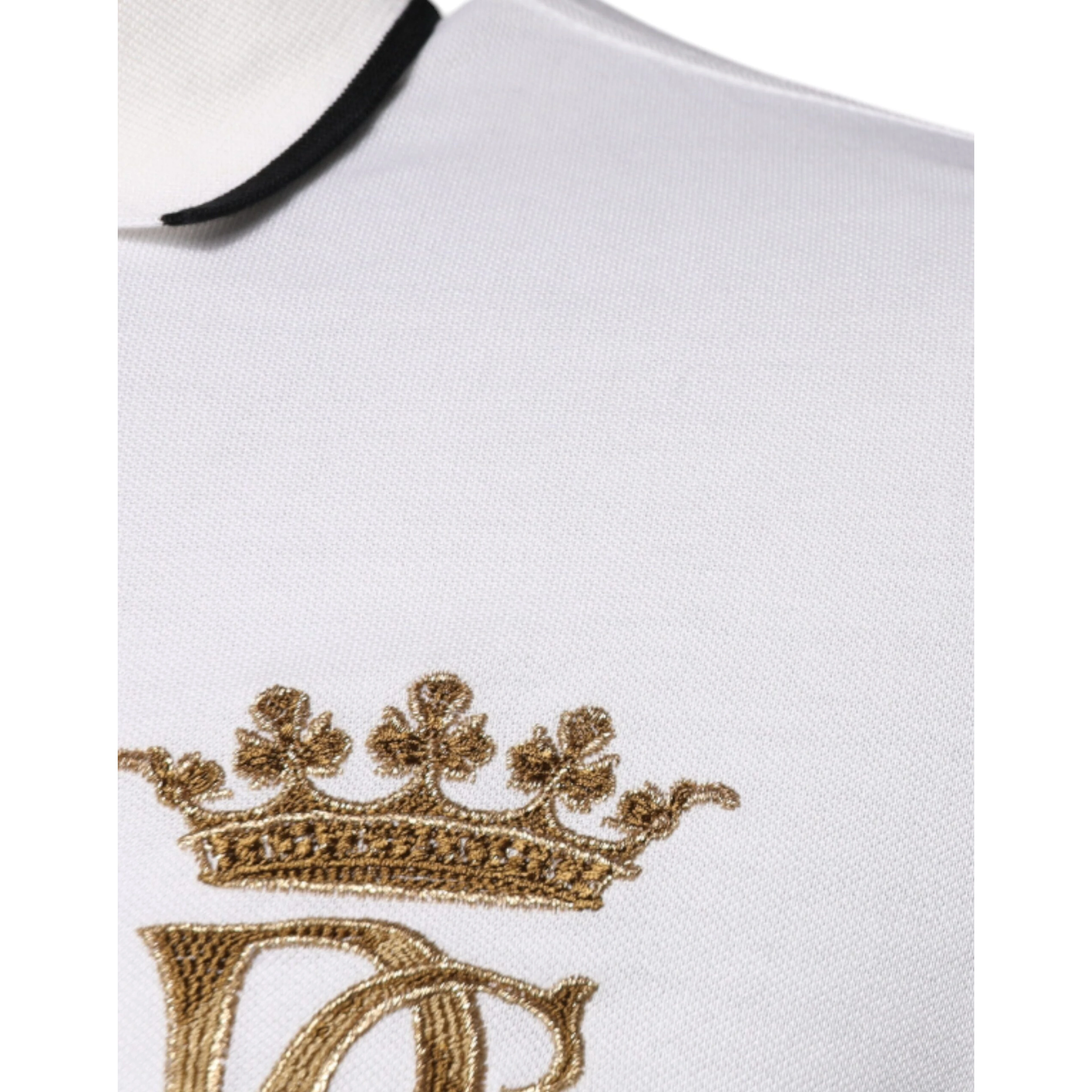 Off White Crown Cotton Collared Polo T-shirt