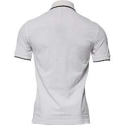 Off White Crown Cotton Collared Polo T-shirt