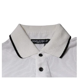 Off White Crown Cotton Collared Polo T-shirt