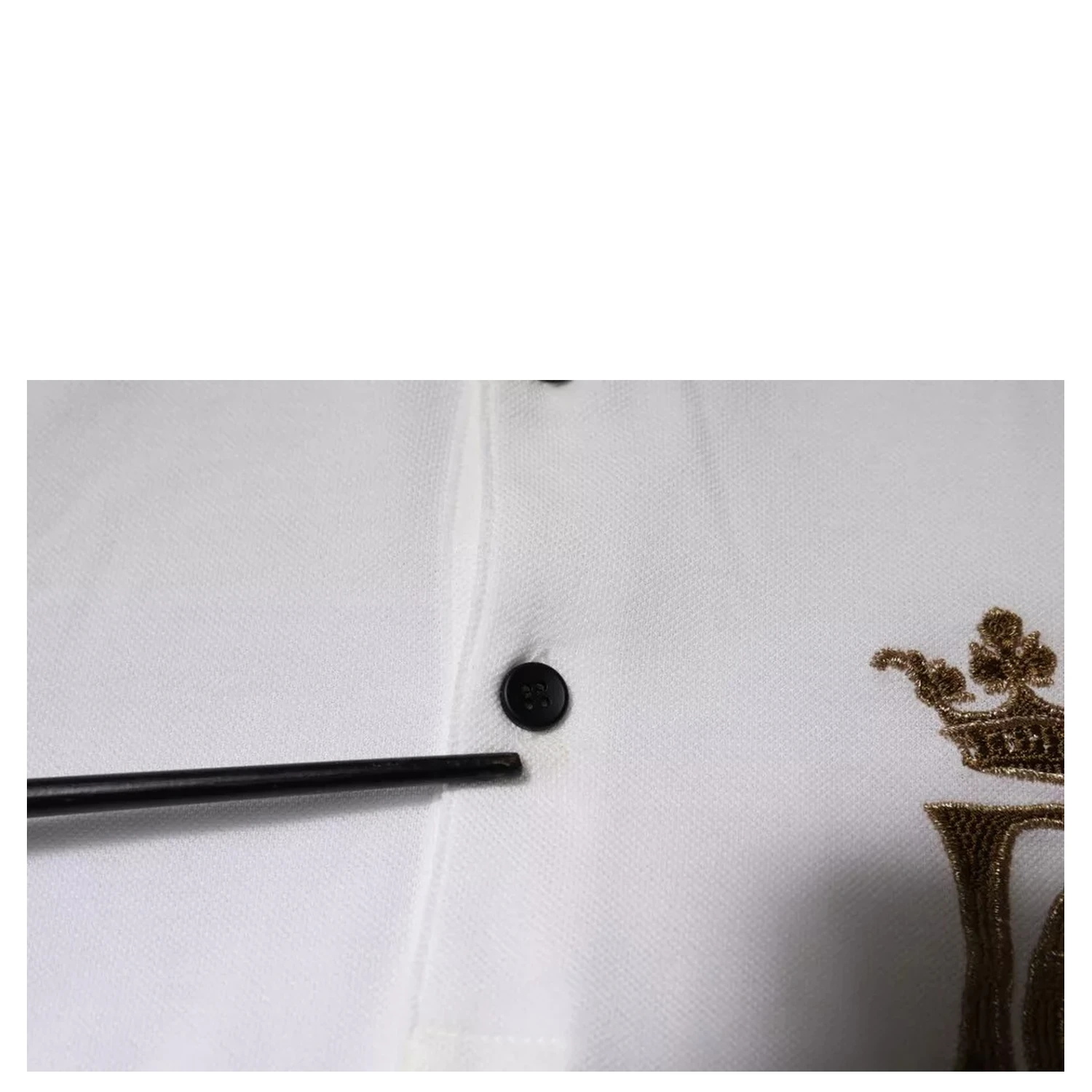 Off White Crown Cotton Collared Polo T-shirt