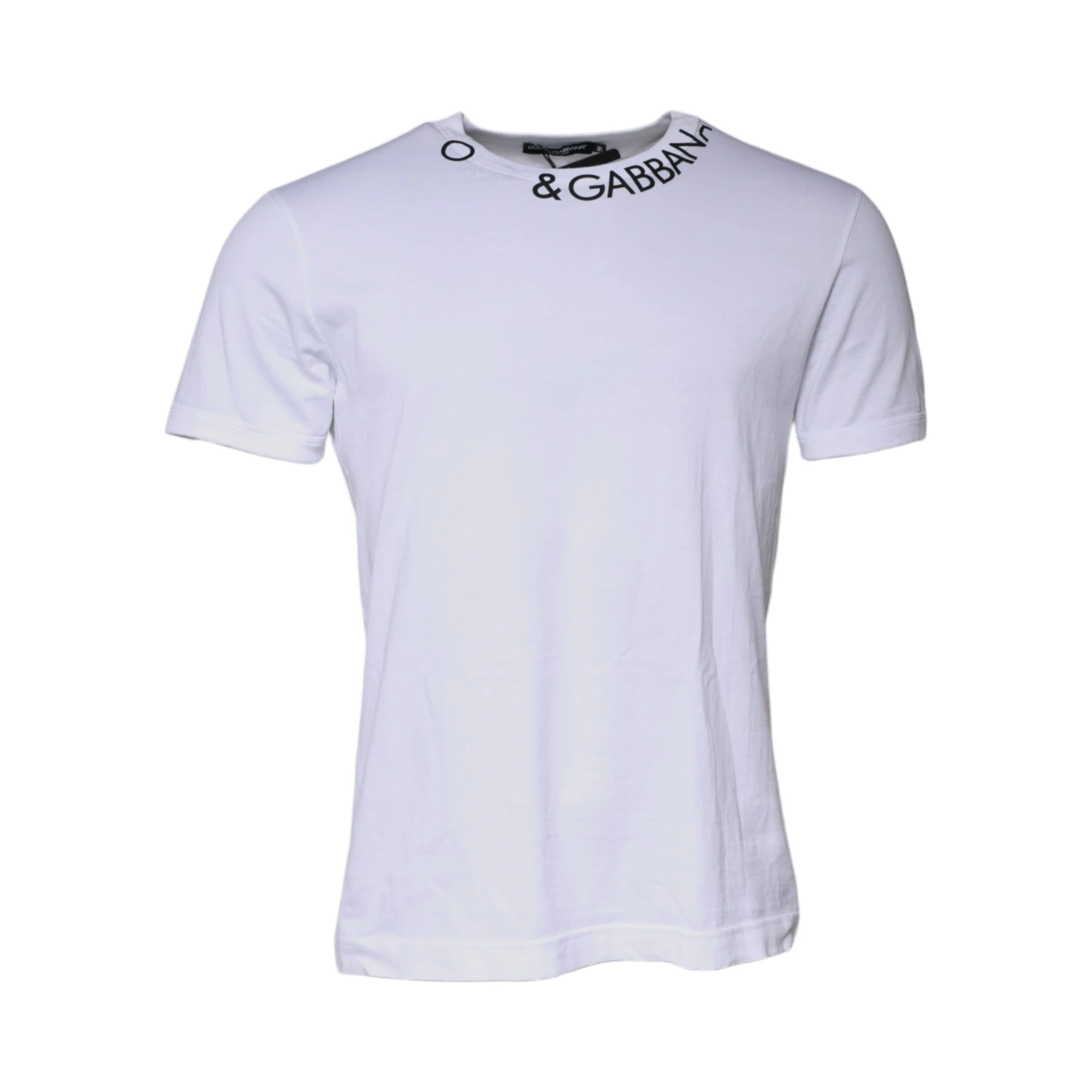 White Cotton Logo Crew Neck Short Sleeves T-shirt