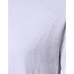 White Cotton Logo Crew Neck Short Sleeves T-shirt