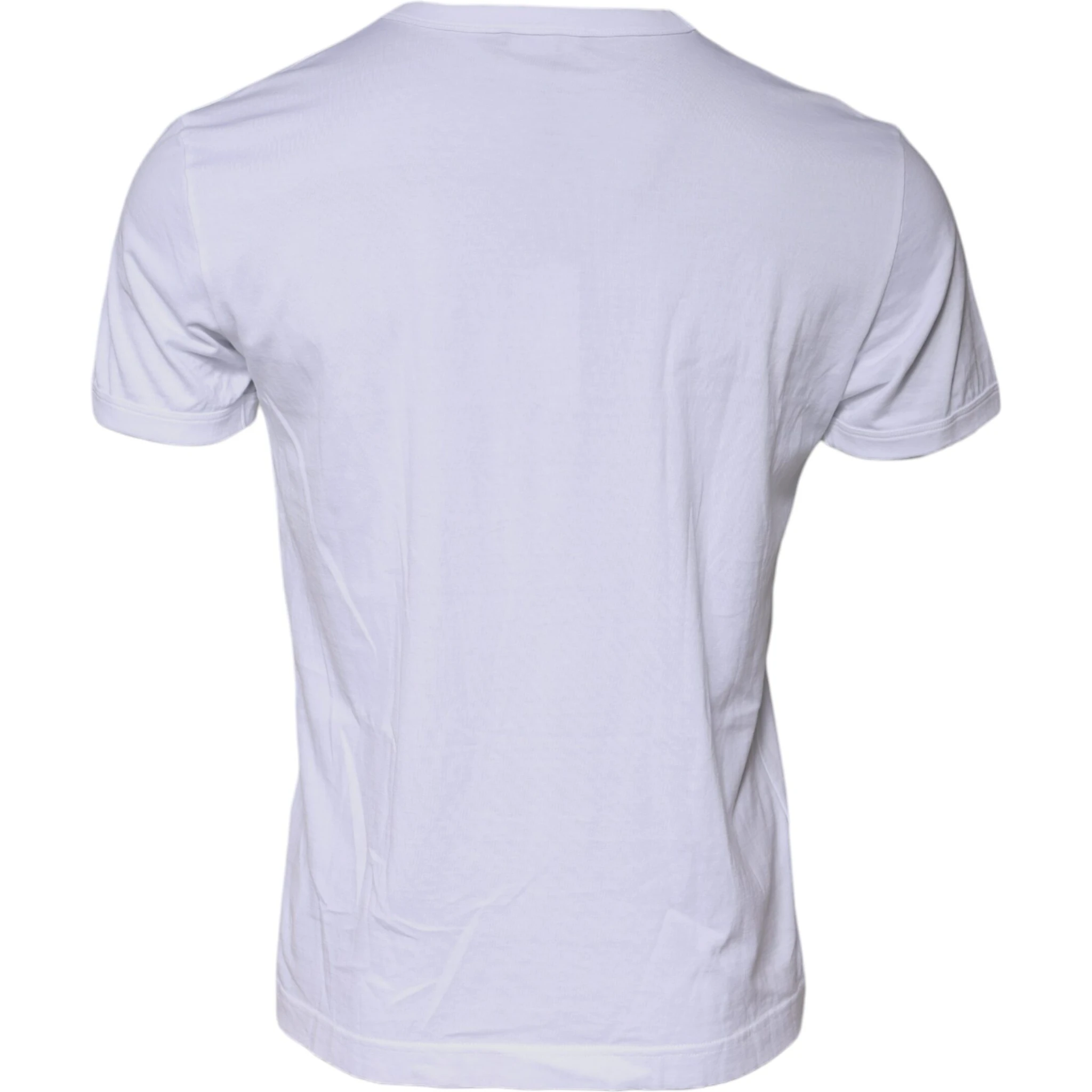 White Cotton Logo Crew Neck Short Sleeves T-shirt