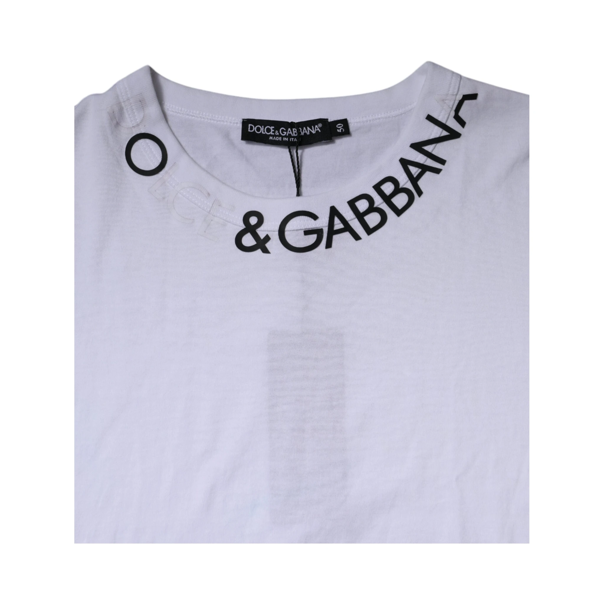 White Cotton Logo Crew Neck Short Sleeves T-shirt