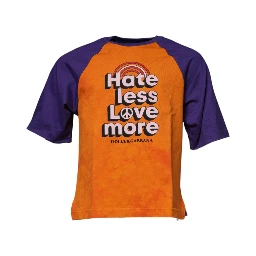 Orange Purple Graphic Print Short Sleeves T-shirt