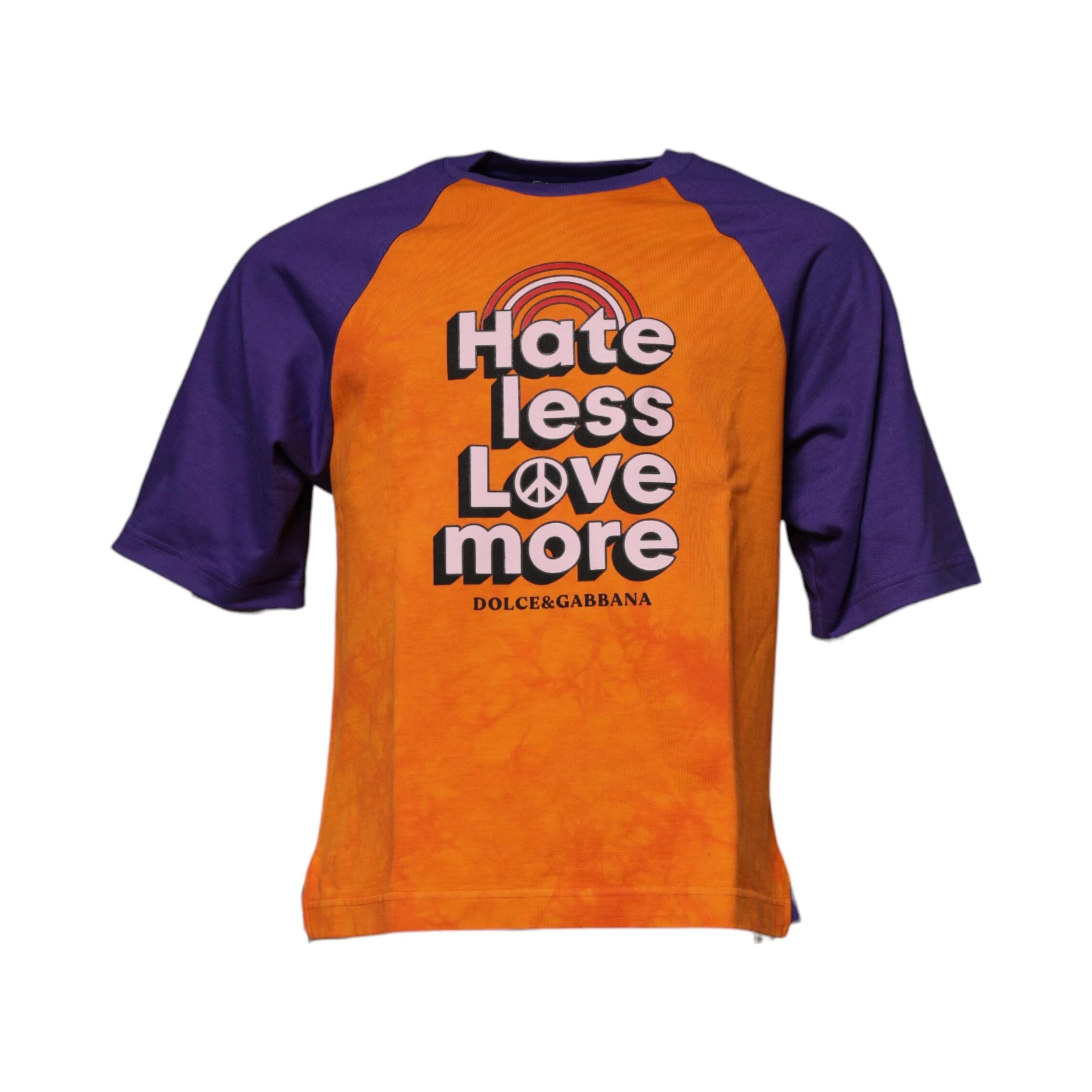 Orange Purple Graphic Print Short Sleeves T-shirt