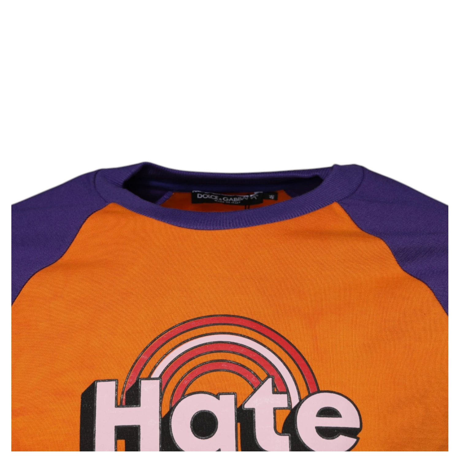 Orange Purple Graphic Print Short Sleeves T-shirt