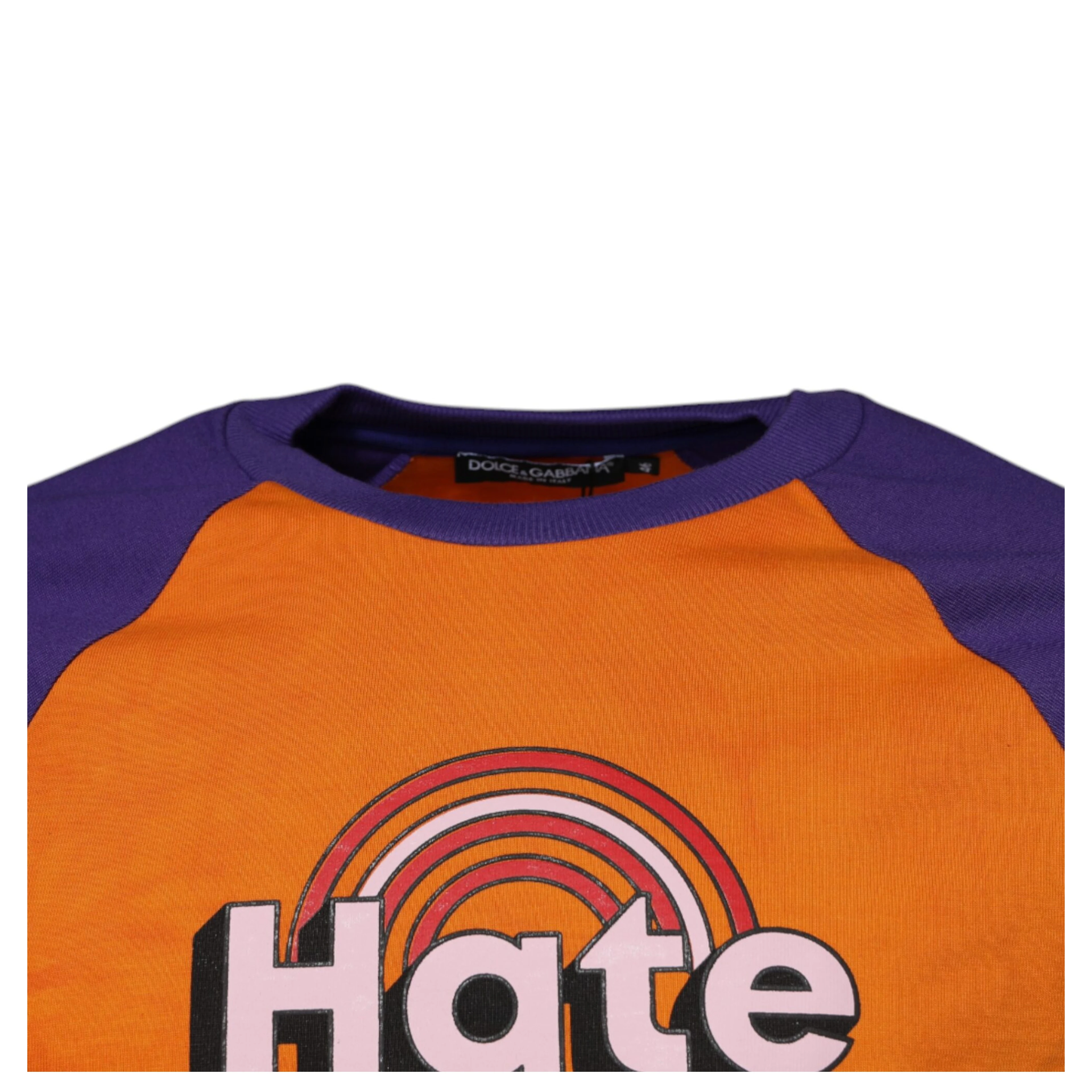 Orange Purple Graphic Print Short Sleeves T-shirt