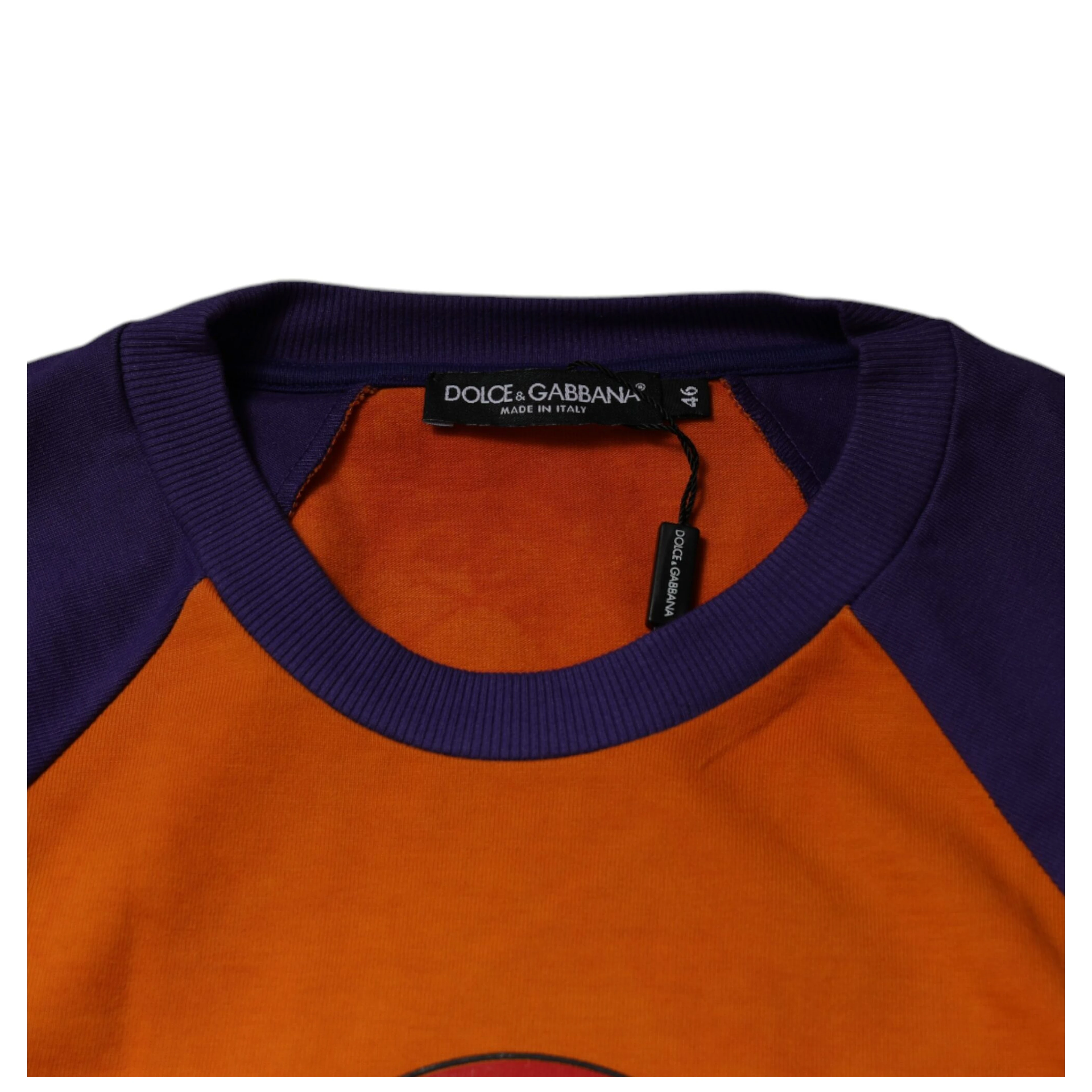 Orange Purple Graphic Print Short Sleeves T-shirt
