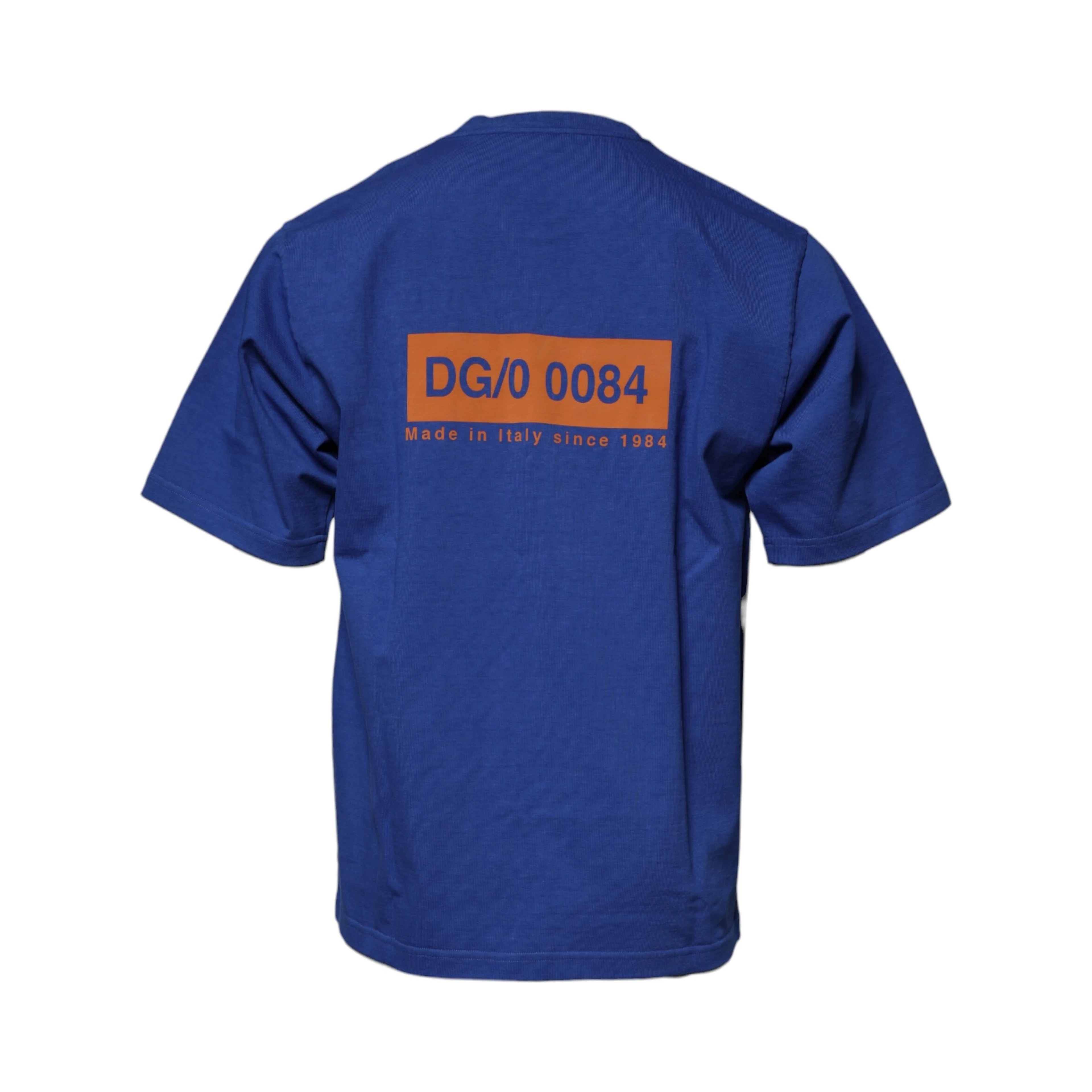 Blue Graphic Print Cotton Crew Neck T-shirt