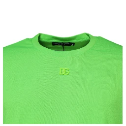Green DG Logo Cotton Crew Neck T-shirt