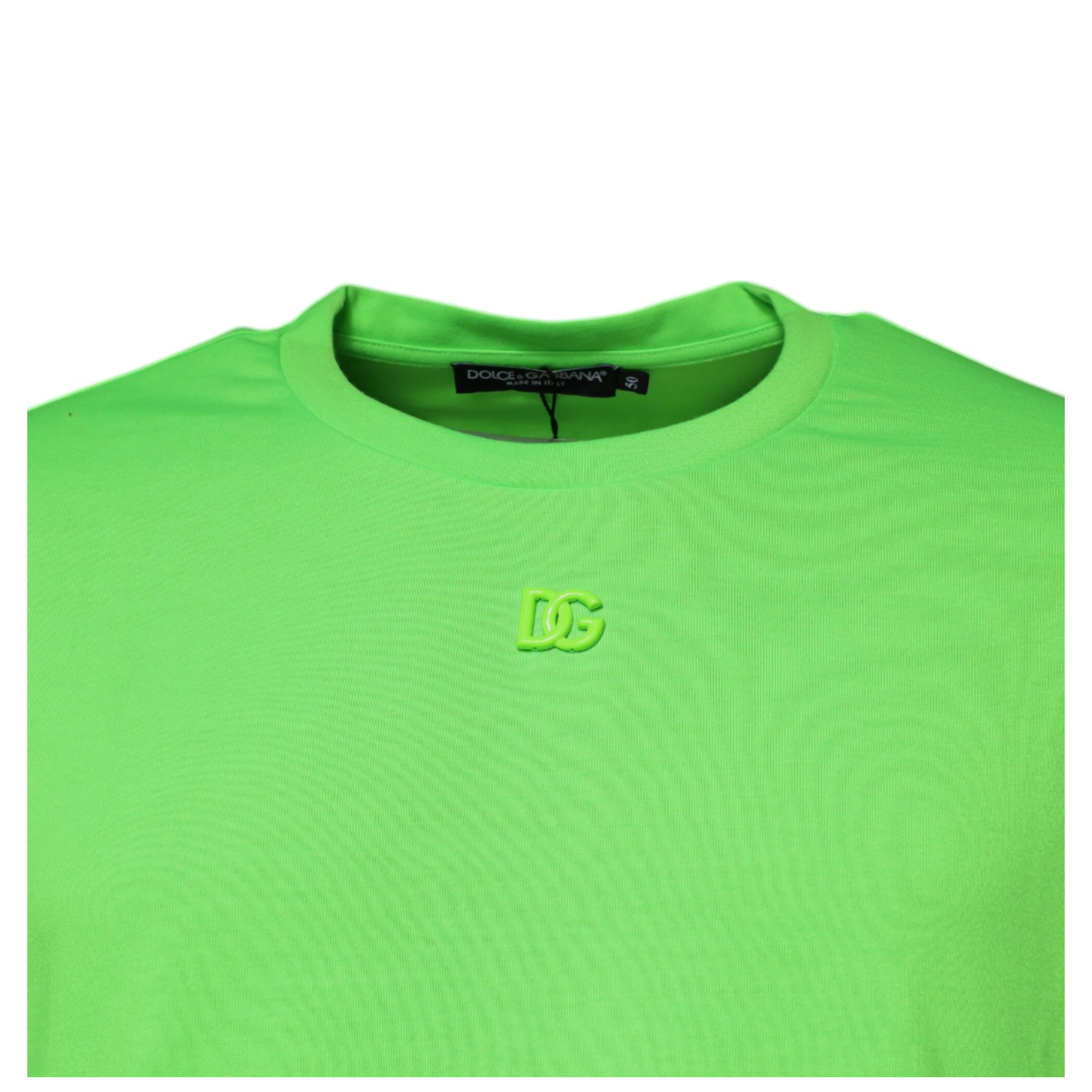 Green DG Logo Cotton Crew Neck T-shirt