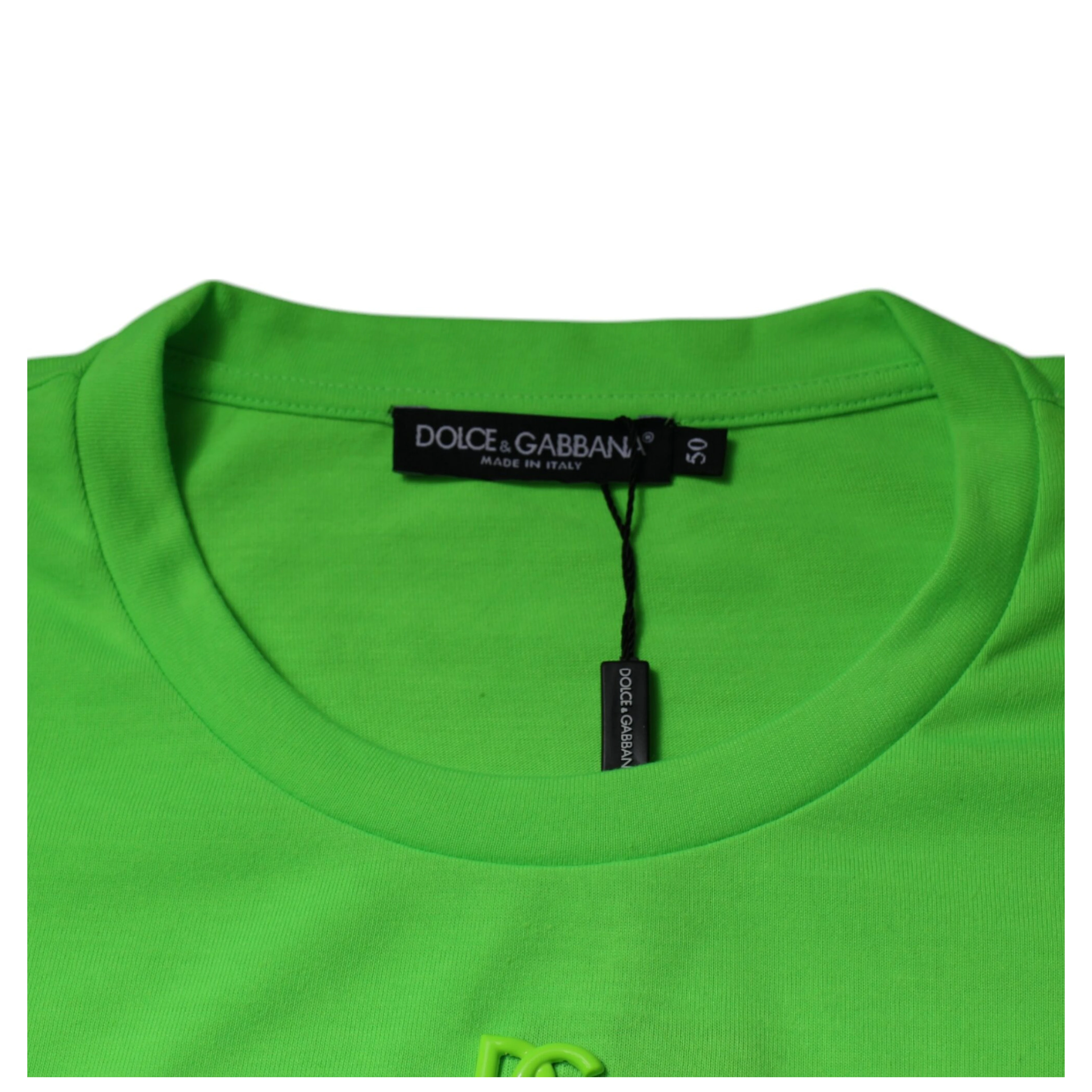Green DG Logo Cotton Crew Neck T-shirt