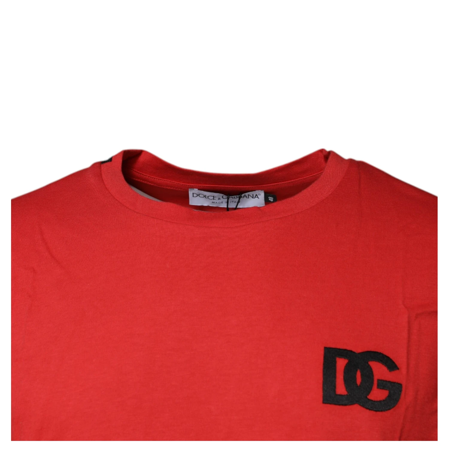 Red DG Logo Cotton Crew Neck T-shirt