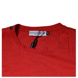 Red DG Logo Cotton Crew Neck T-shirt