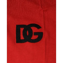 Red DG Logo Cotton Crew Neck T-shirt