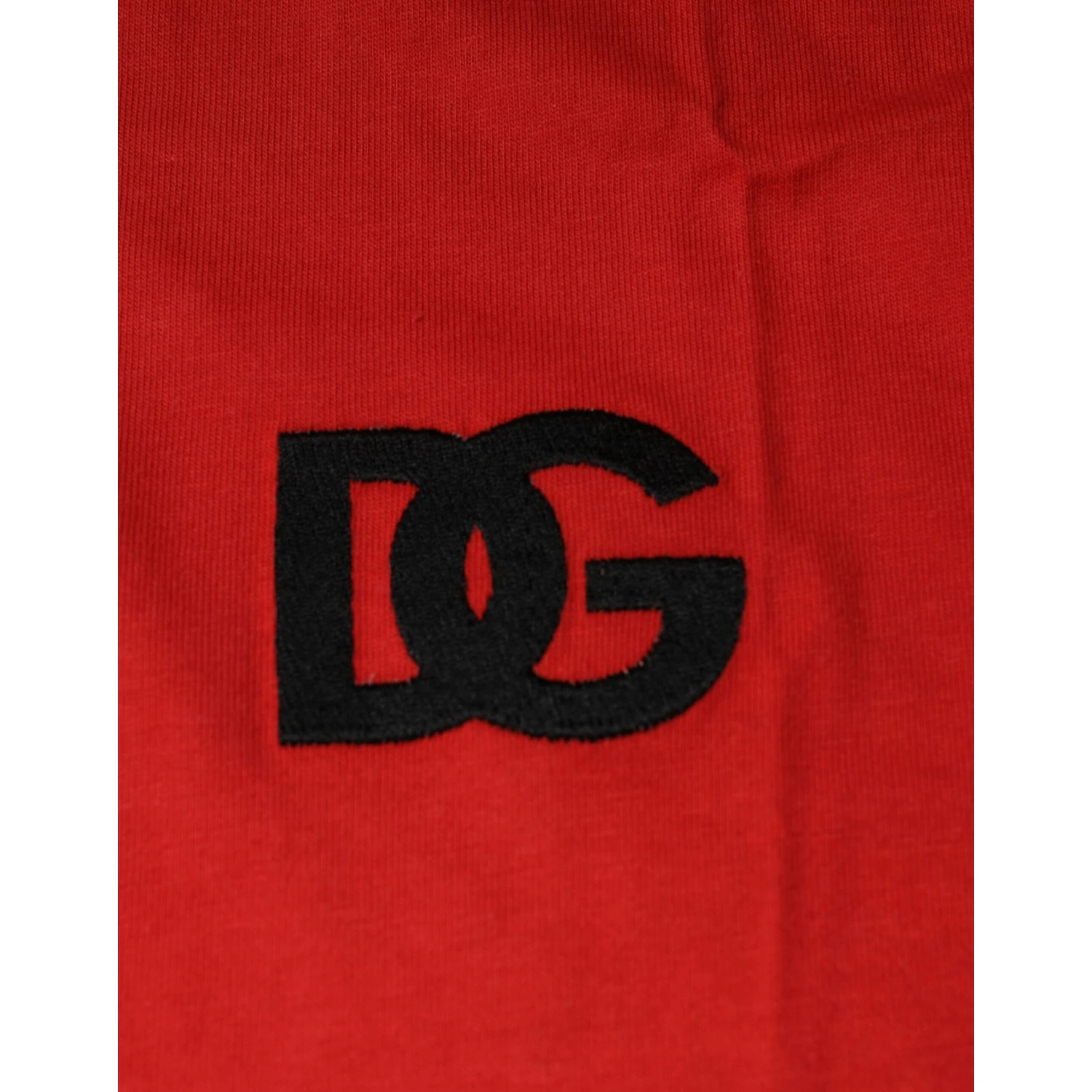 Red DG Logo Cotton Crew Neck T-shirt