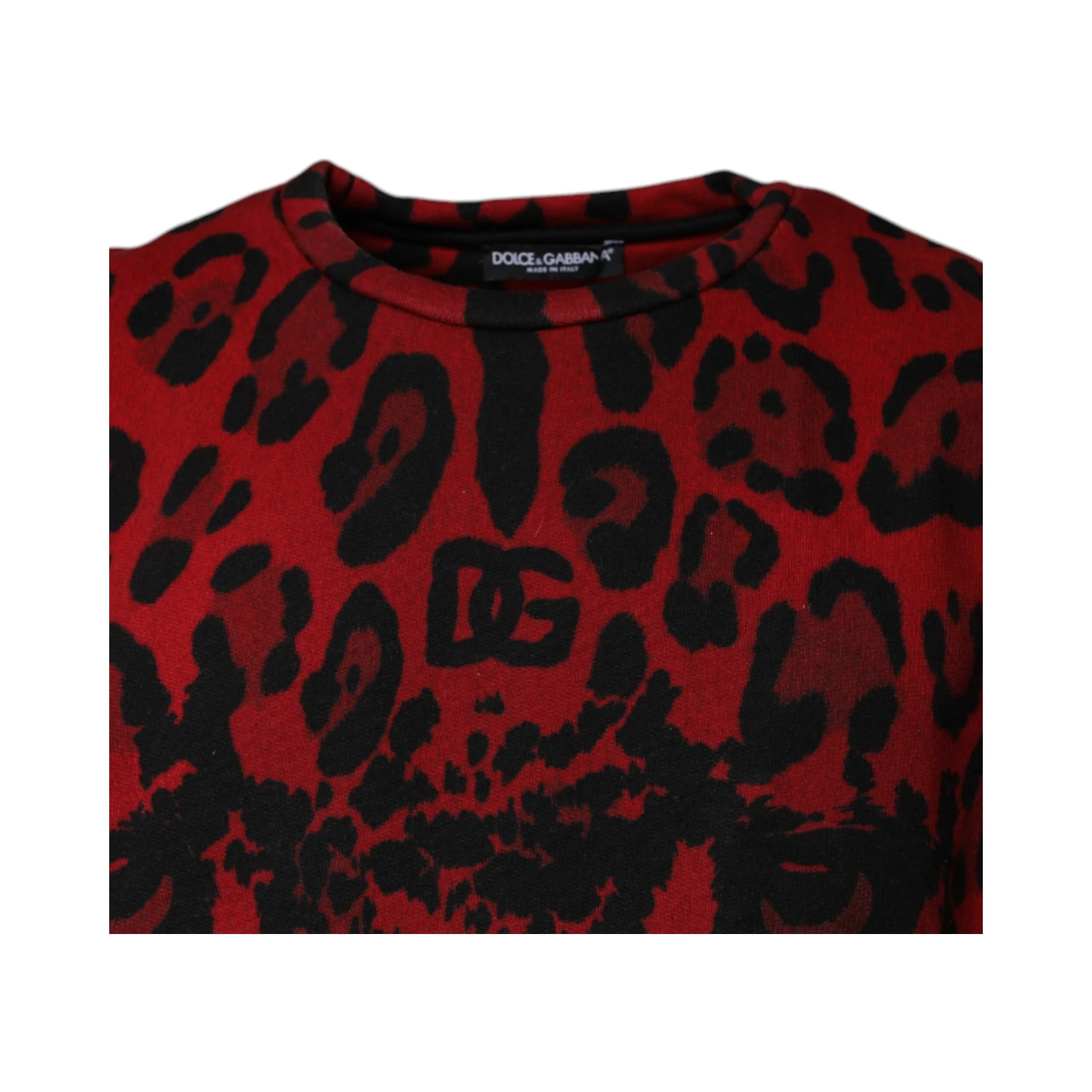 Red Leopard Print Cotton Sleeveless T-shirt