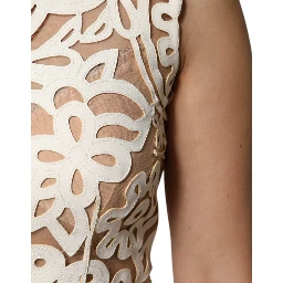 White Cut Out Leather Sleeveless Midi Dress