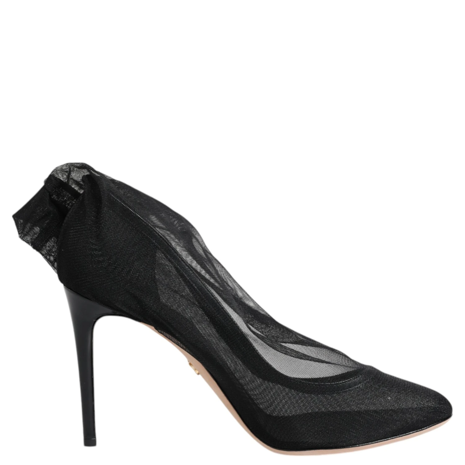 Black Nylon Mesh Sock Style Boots Shoes