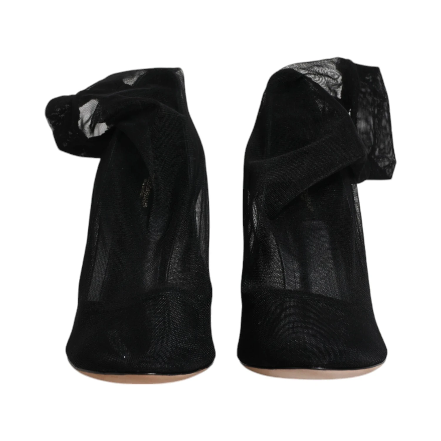 Black Nylon Mesh Sock Style Boots Shoes