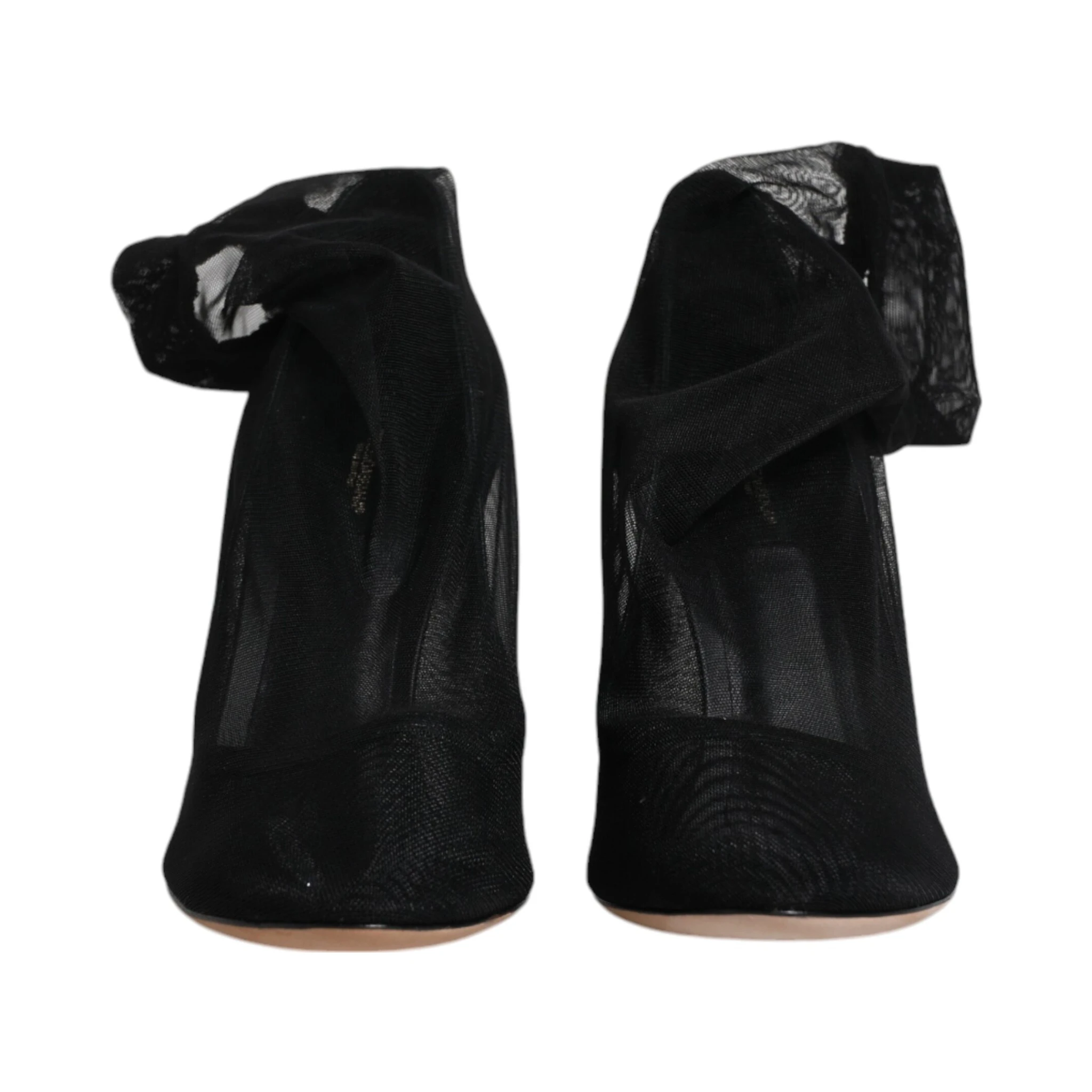 Black Nylon Mesh Sock Style Boots Shoes