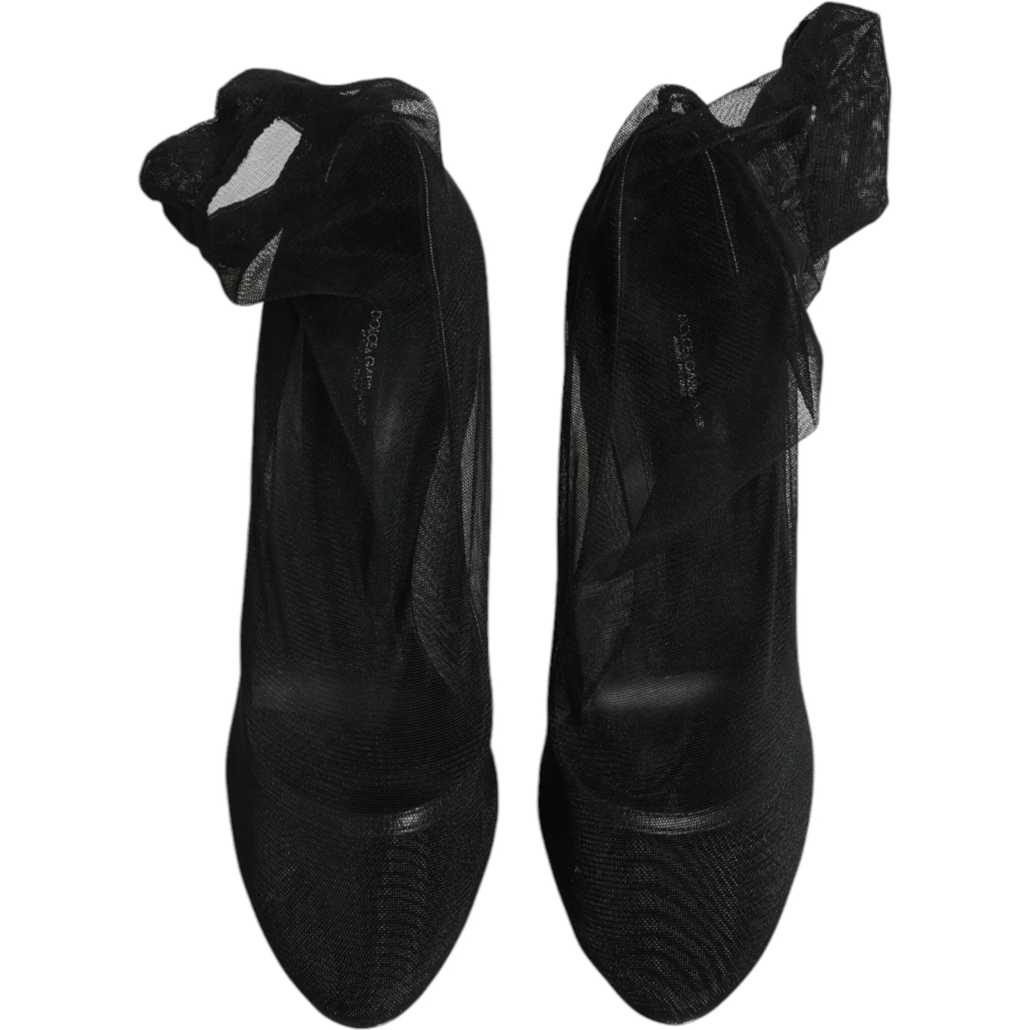 Black Nylon Mesh Sock Style Boots Shoes
