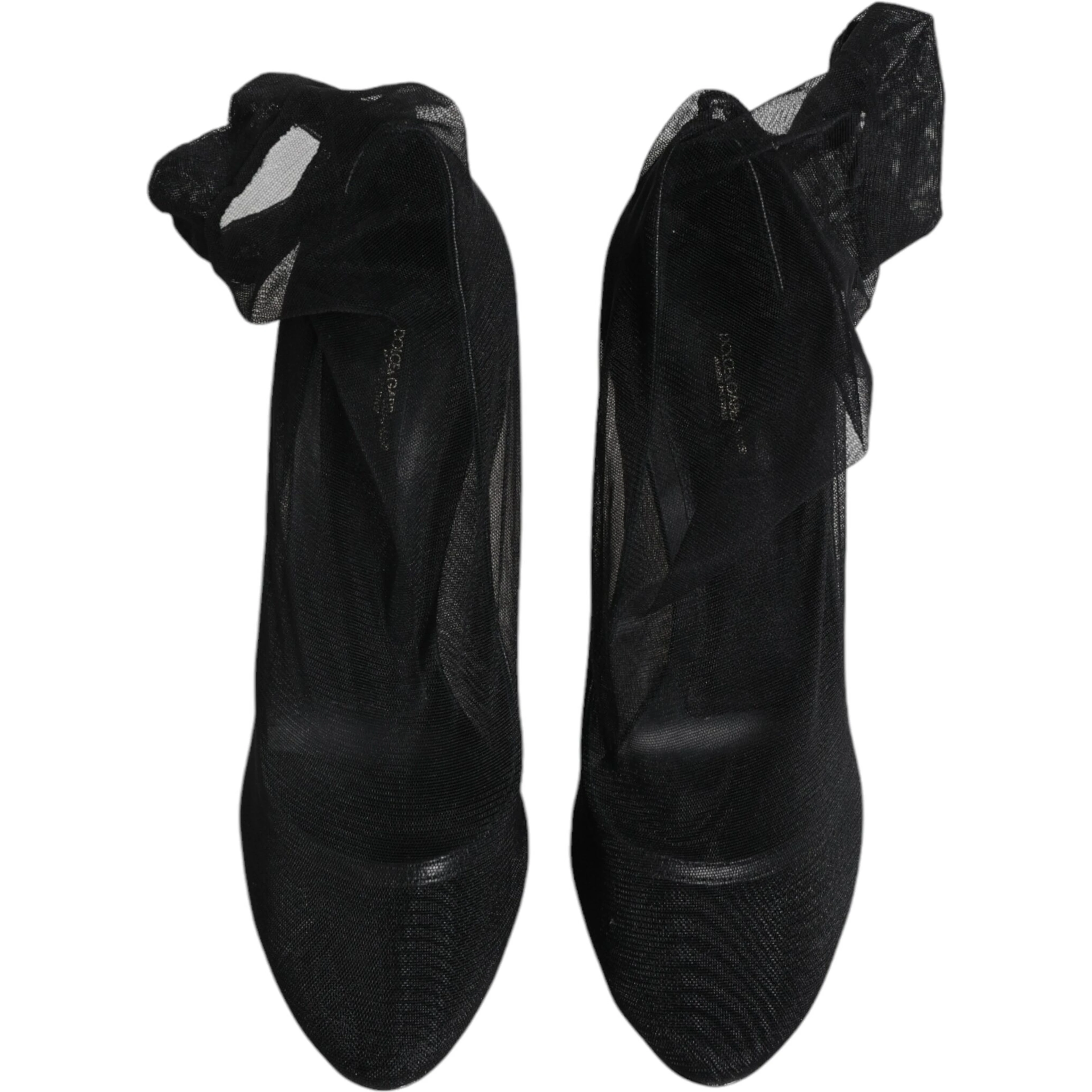 Black Nylon Mesh Sock Style Boots Shoes