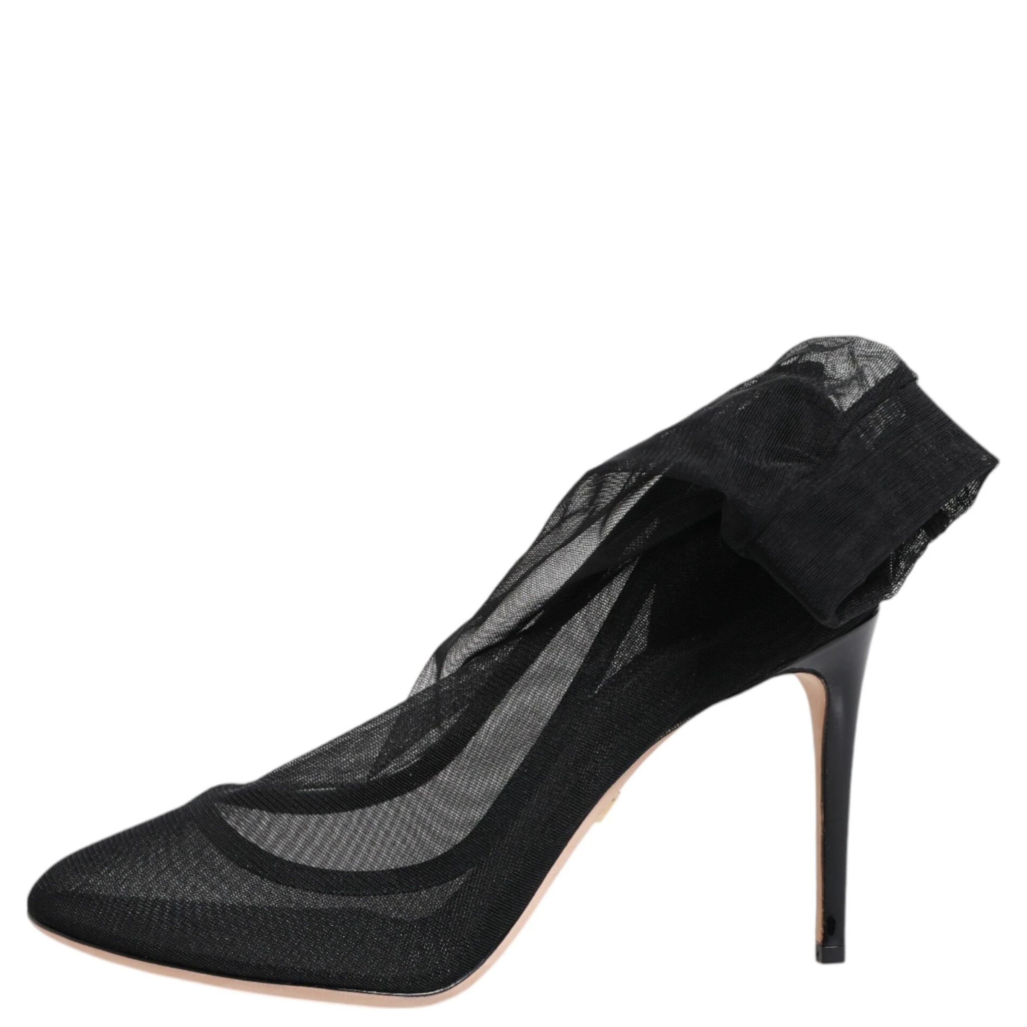 Black Nylon Mesh Sock Style Boots Shoes
