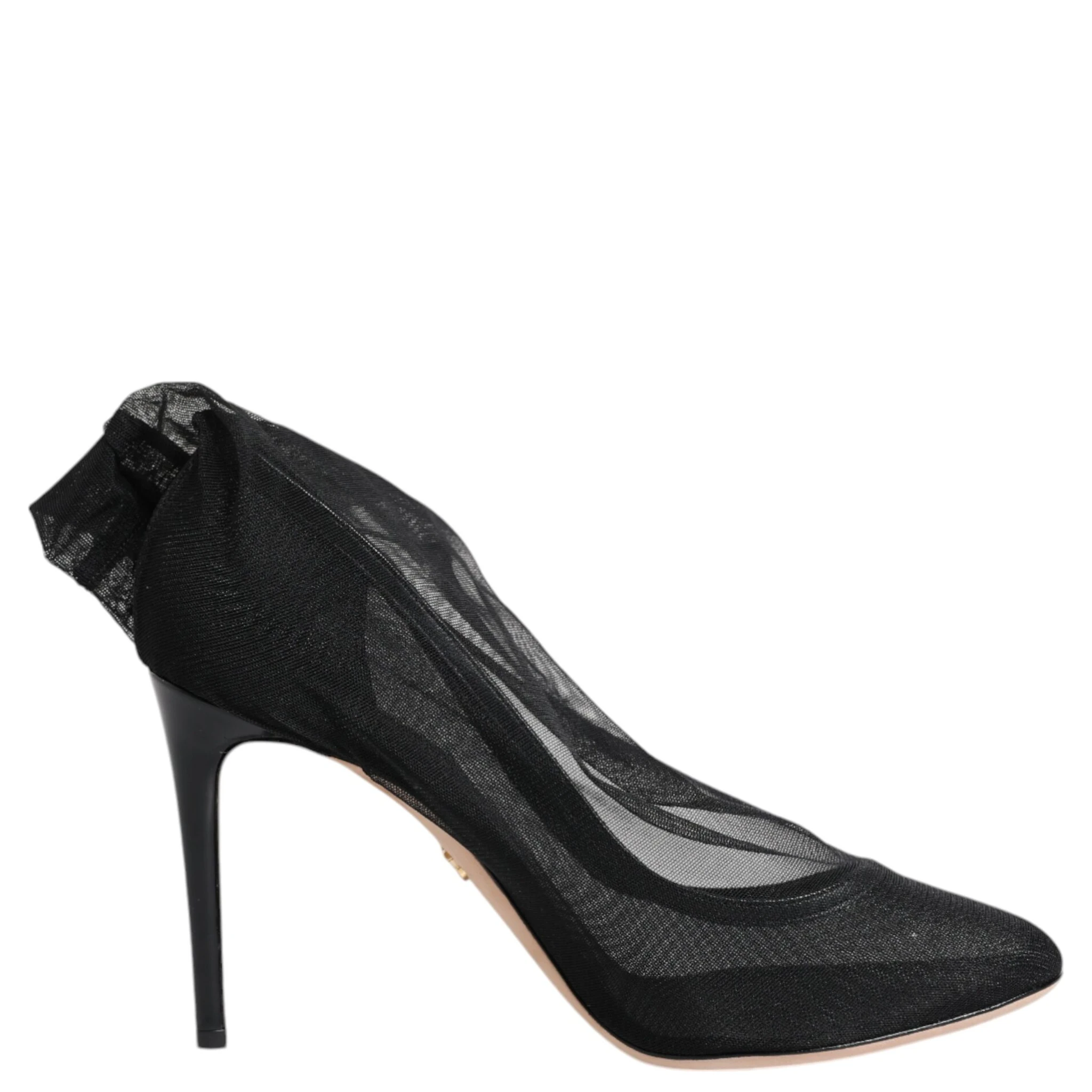 Black Nylon Mesh Sock Style Boots Shoes