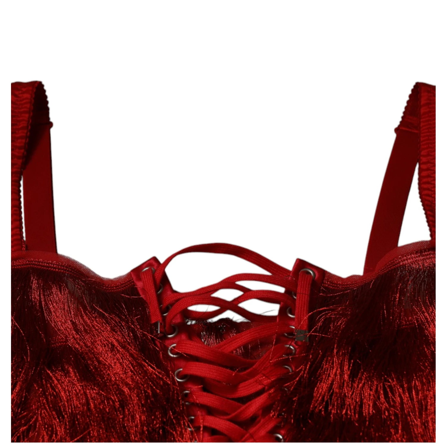 Red Lace Tassel Sleeveless Sheath Mini Dress