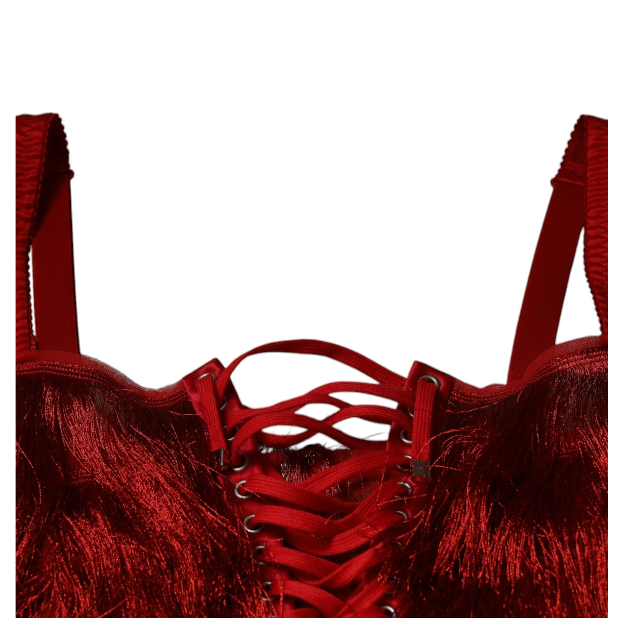 Red Lace Tassel Sleeveless Sheath Mini Dress