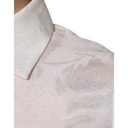 White Silk Collared Long Sleeves Shirt Top