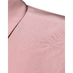 Pink Cotton Long Sleeves Collared Blouse Top
