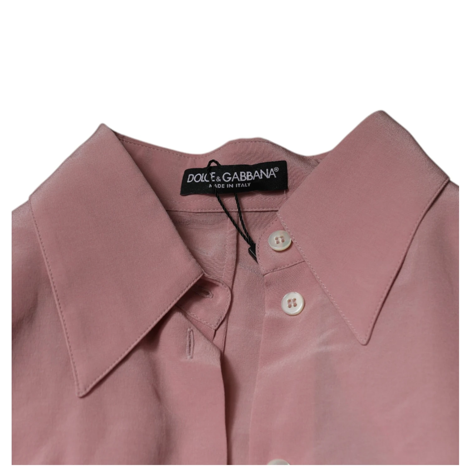 Pink Cotton Long Sleeves Collared Blouse Top