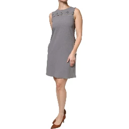 Gray Round Neck Sleeveless A-line Mini Dress