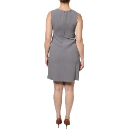 Gray Round Neck Sleeveless A-line Mini Dress