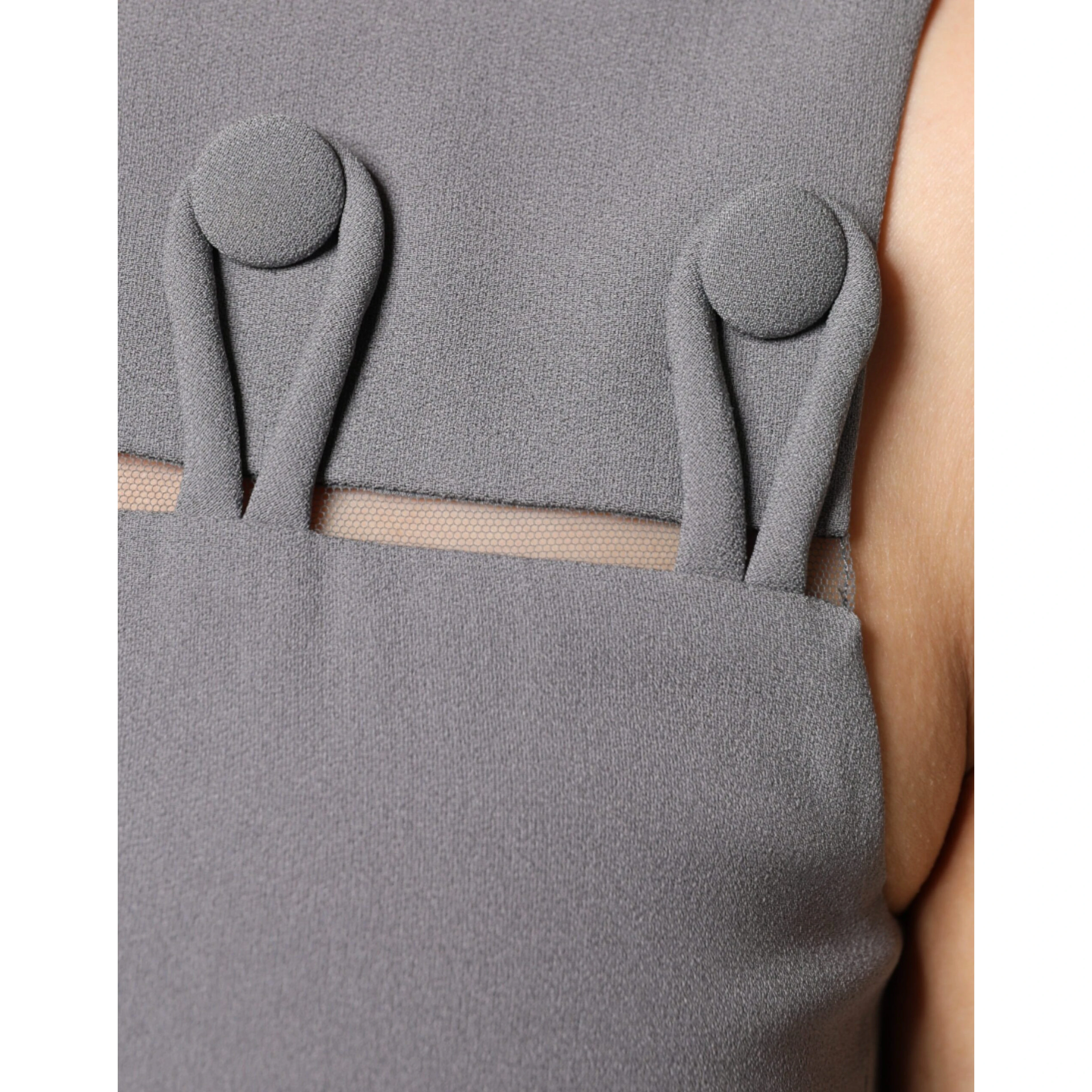 Gray Round Neck Sleeveless A-line Mini Dress