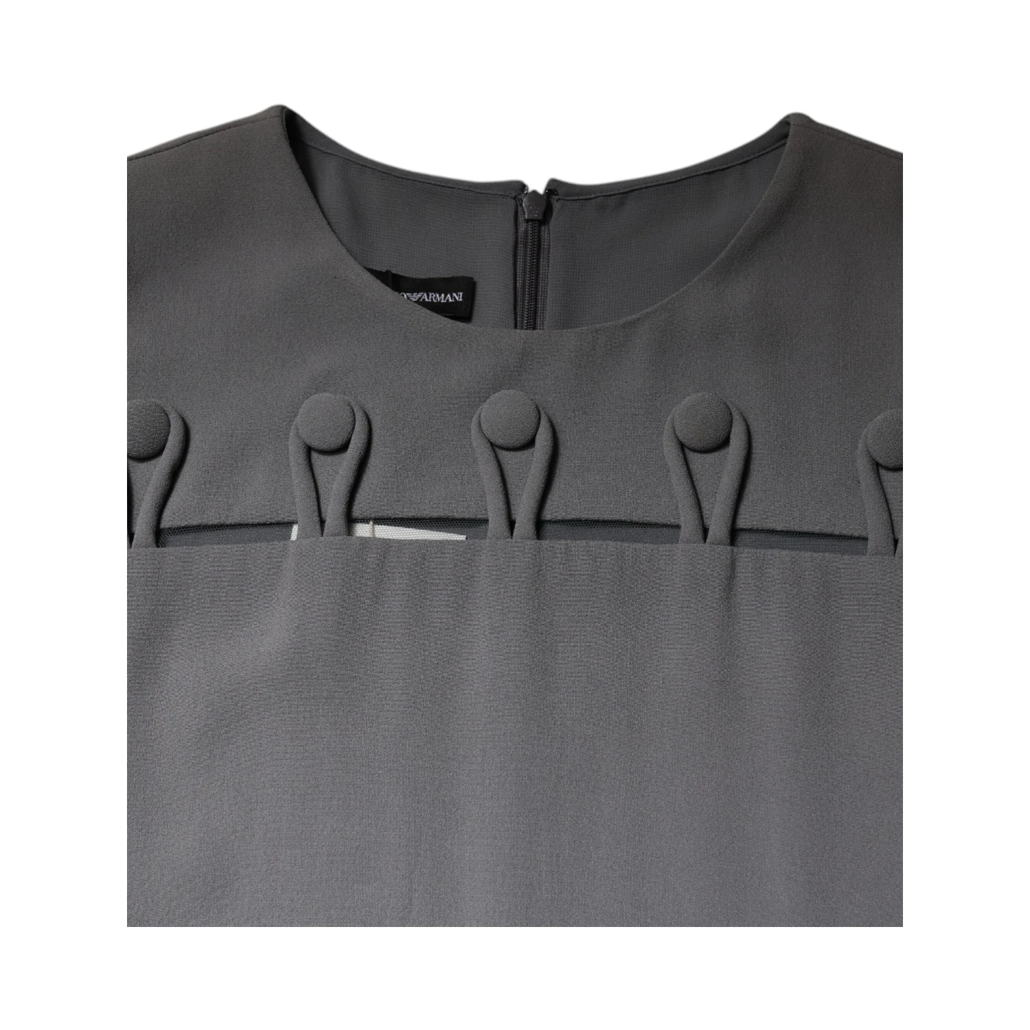 Gray Round Neck Sleeveless A-line Mini Dress
