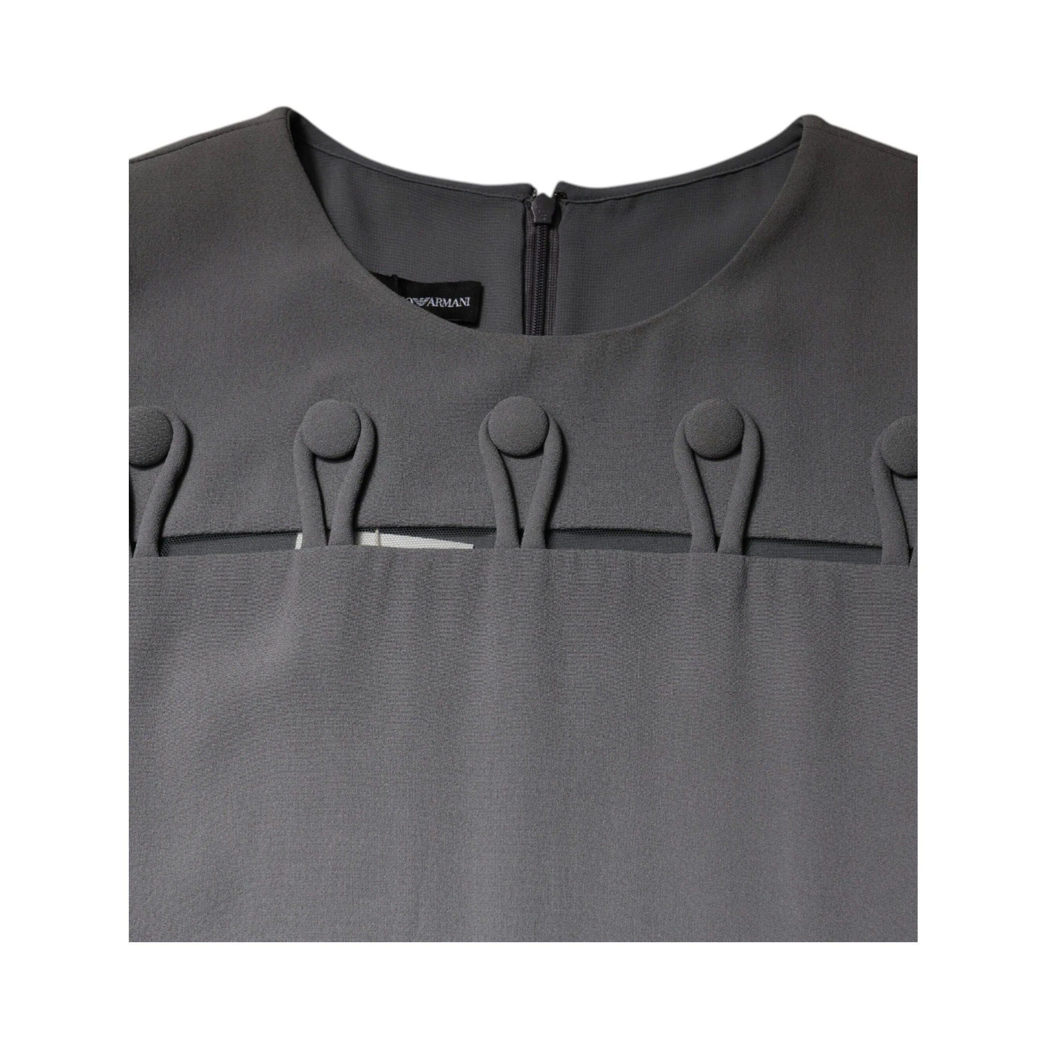 Gray Round Neck Sleeveless A-line Mini Dress